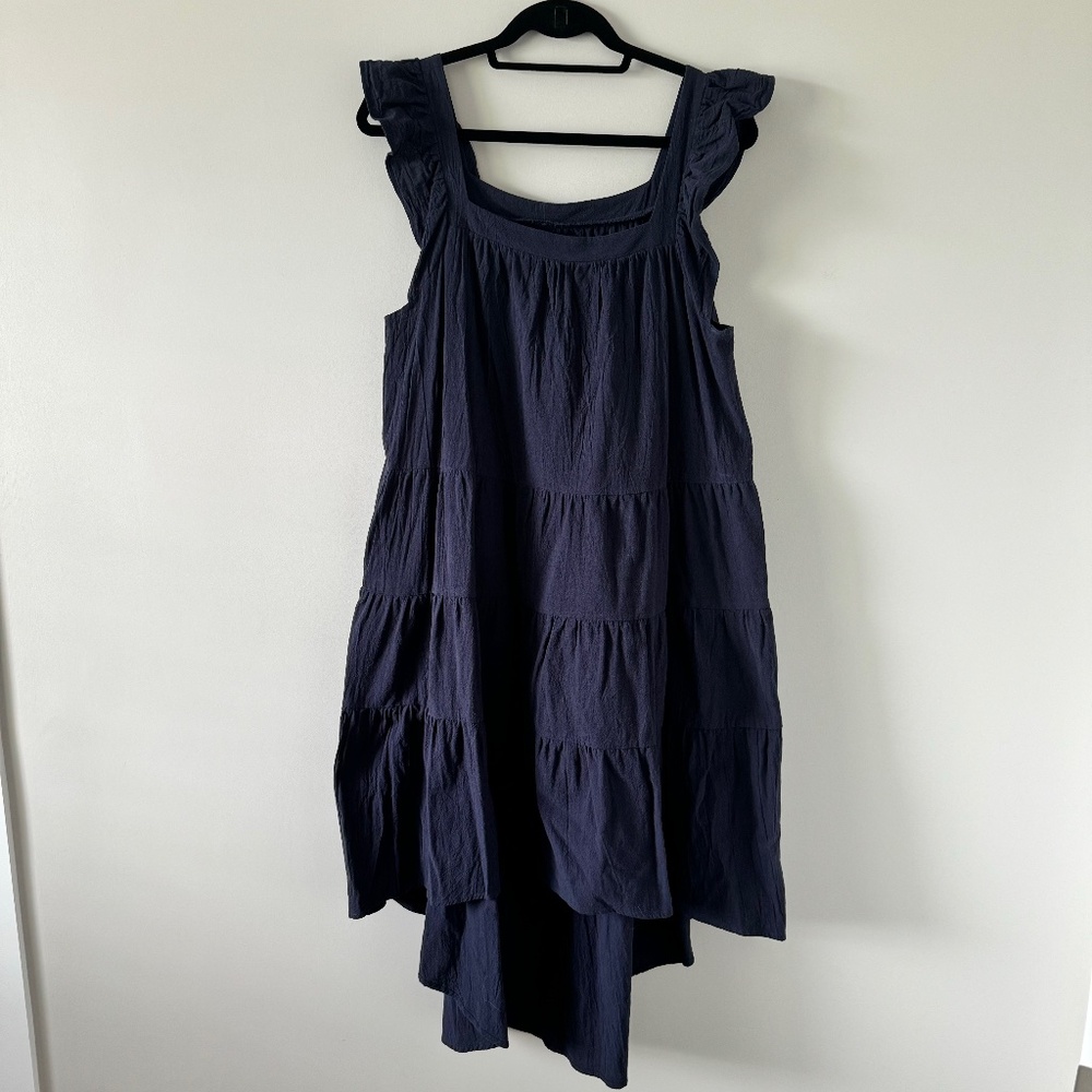 Prinbara Midi Ruffle Sleeveless High Low Babydoll Dress